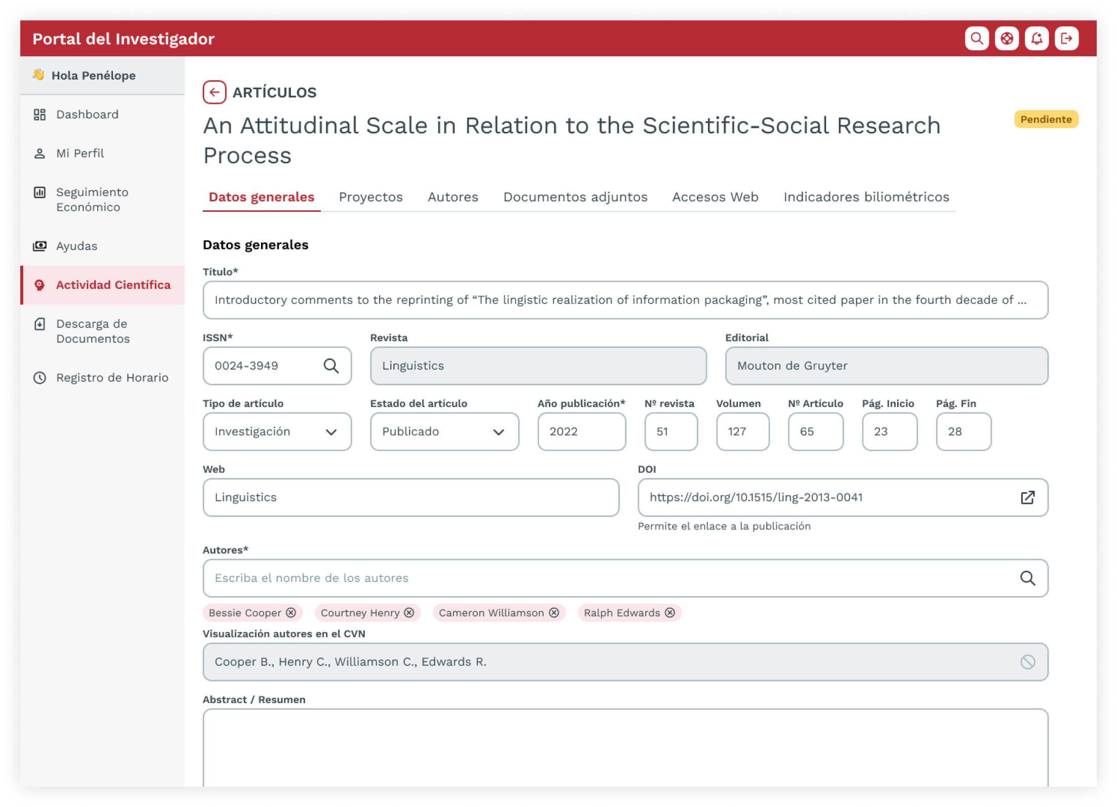Mockup de la página de detalle de una publicación